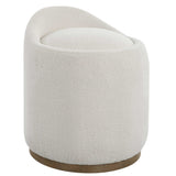 Swirl Swivel Sheepskin Ottoman - White by Uttermost - View 4