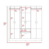 Guajira Six Door Armoire, Three Cabinets , Hidden Drawer Shoes - sold by Home Elegance USA