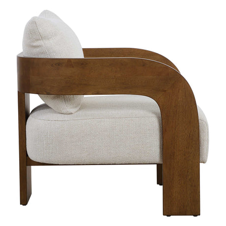 Rowan Accent Chair Ivory - Beige by Uttermost - View 5