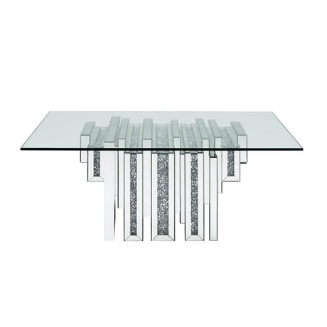 Acme - Noralie Coffee Table 88000 Mirrored & Faux Diamonds