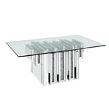 Acme - Noralie Coffee Table 88000 Mirrored & Faux Diamonds