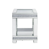 Acme - Noralie End Table 88022 Mirrored & Faux Diamonds
