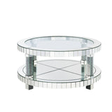 Acme - Noralie Coffee Table 88025 Mirrored & Faux Diamonds