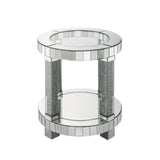Acme - Noralie End Table 88027 Mirrored & Faux Diamonds