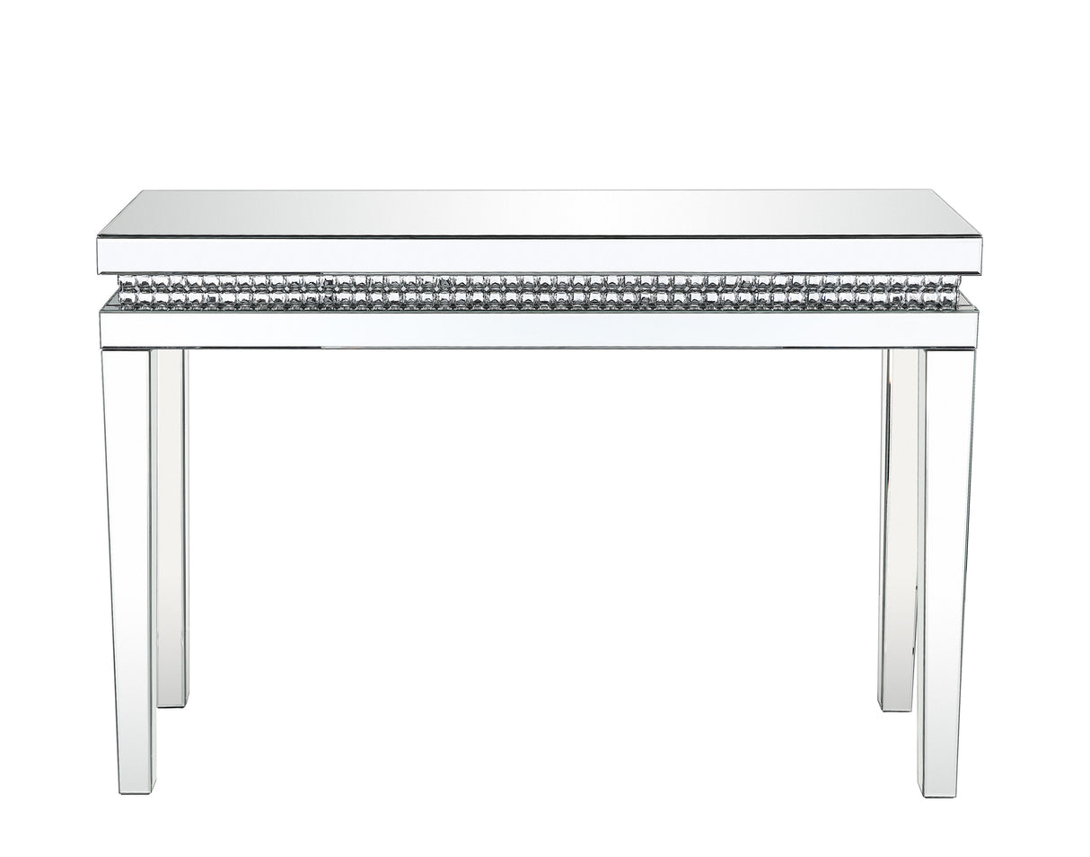 Acme - Lotus Sofa Table 88053 Mirrored & Faux Ice Cube Crystals