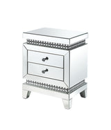 Acme - Lotus Accent Table 88054 Mirrored & Faux Ice Cube Crystals