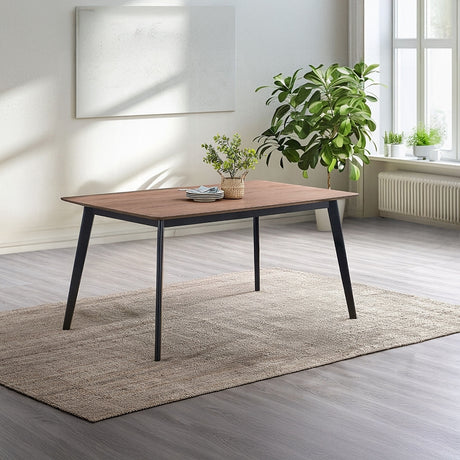 Contemporary 5pc Dining Set Black and Walnut Finish Table and 4 Side Chairs Padded Seat Wooden Kitchen Furniture - sold by Home Elegance USA