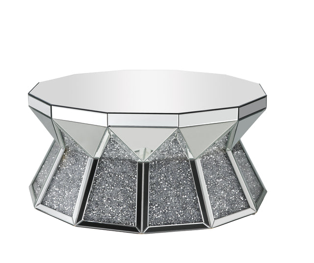 Acme - Noralie Coffee Table 88060 Mirrored & Faux Diamonds