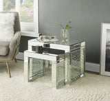 Acme - Nysa Accent Table 88065 Mirrored & Faux Crystals Inlay