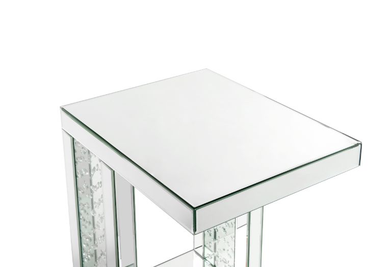 Acme - Nysa Accent Table 88067 Mirrored & Faux Crystals Inlay
