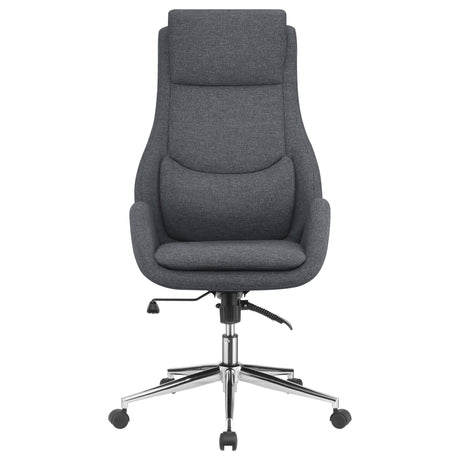 Cruz Upholstered Office Chair with Padded Seat Grey and Chrome | Coaster - 881150 - Home Elegance USA - 3