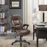 Office Chair - Nerris Adjustable Height Office Chair with Padded Arm Brown and Black