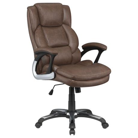 Office Chair - Nerris Adjustable Height Office Chair with Padded Arm Brown and Black