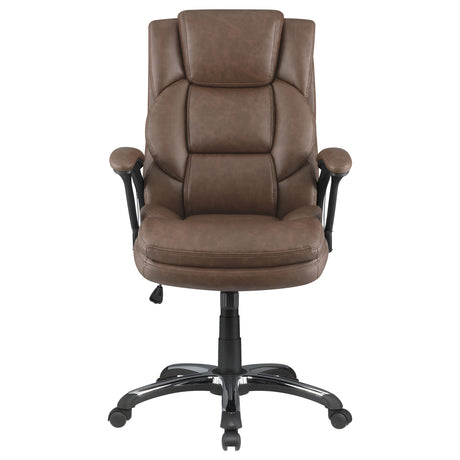 Office Chair - Nerris Adjustable Height Office Chair with Padded Arm Brown and Black