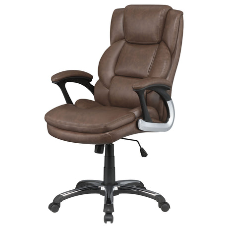 Office Chair - Nerris Adjustable Height Office Chair with Padded Arm Brown and Black