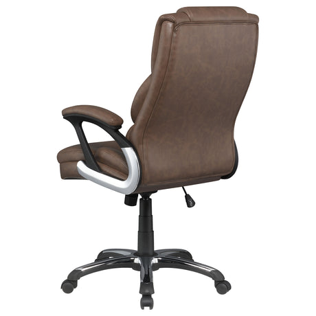 Office Chair - Nerris Adjustable Height Office Chair with Padded Arm Brown and Black