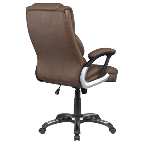 Office Chair - Nerris Adjustable Height Office Chair with Padded Arm Brown and Black