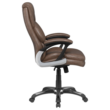 Office Chair - Nerris Adjustable Height Office Chair with Padded Arm Brown and Black