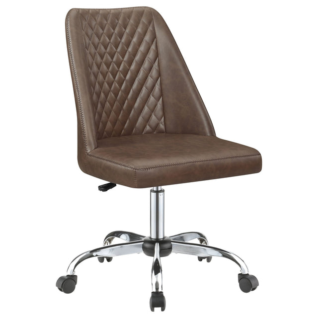 Althea Upholstered Tufted Back Office Chair Brown and Chrome | Coaster | Home Elegance USA