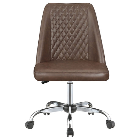 Althea Upholstered Tufted Back Office Chair Brown and Chrome | Coaster - 881197 - Home Elegance USA - 3