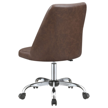 Althea Upholstered Tufted Back Office Chair Brown and Chrome | Coaster - 881197 - Home Elegance USA - 6