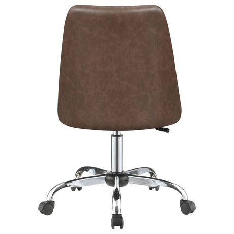 Althea Upholstered Tufted Back Office Chair Brown and Chrome | Coaster - 881197 - Home Elegance USA - 7