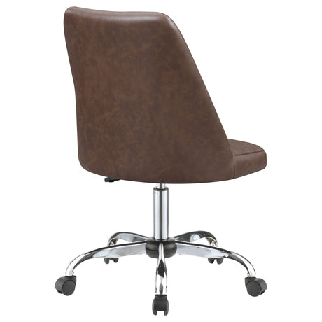 Althea Upholstered Tufted Back Office Chair Brown and Chrome | Coaster - 881197 - Home Elegance USA - 8