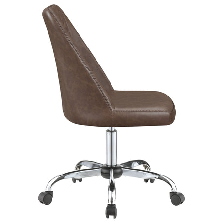 Althea Upholstered Tufted Back Office Chair Brown and Chrome | Coaster - 881197 - Home Elegance USA - 9