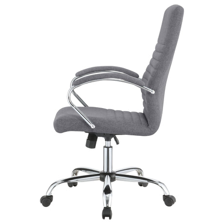 Abisko Upholstered Office Chair with Casters Grey and Chrome | Coaster - 881217 - Home Elegance USA - 5