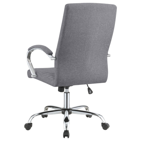 Abisko Upholstered Office Chair with Casters Grey and Chrome | Coaster - 881217 - Home Elegance USA - 6