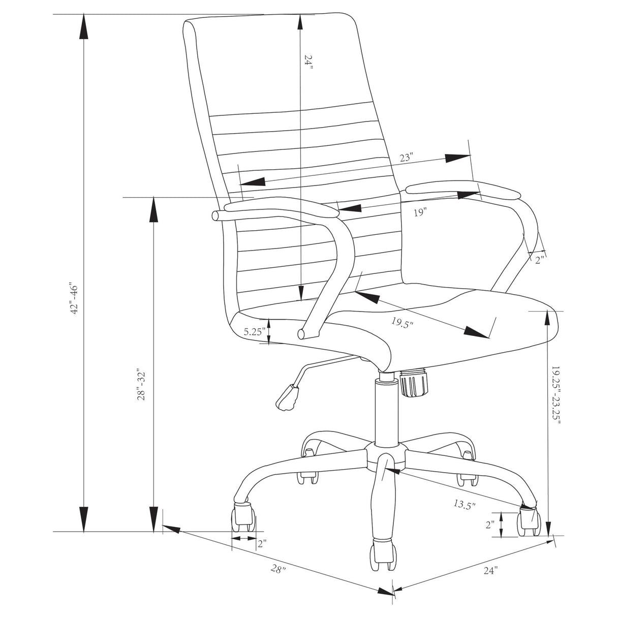 Abisko Upholstered Office Chair with Casters Grey and Chrome | Coaster - 881217 - Home Elegance USA - 11