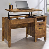 Lift Top Computer Desk - Delwin Lift Top Office Desk with File Cabinet Antique Nutmeg