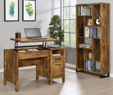 Lift Top Computer Desk - Delwin Lift Top Office Desk with File Cabinet Antique Nutmeg