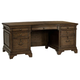 Executive Desk - Hartshill Executive Desk with File Cabinets Burnished Oak