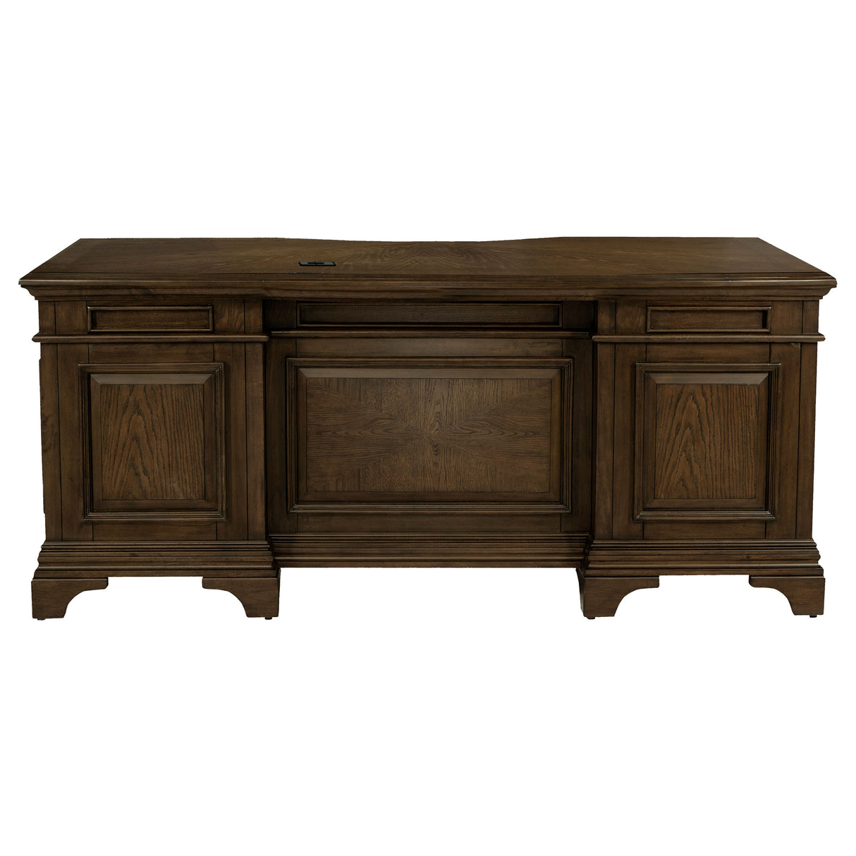 Executive Desk - Hartshill Executive Desk with File Cabinets Burnished Oak