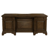 Executive Desk - Hartshill Executive Desk with File Cabinets Burnished Oak