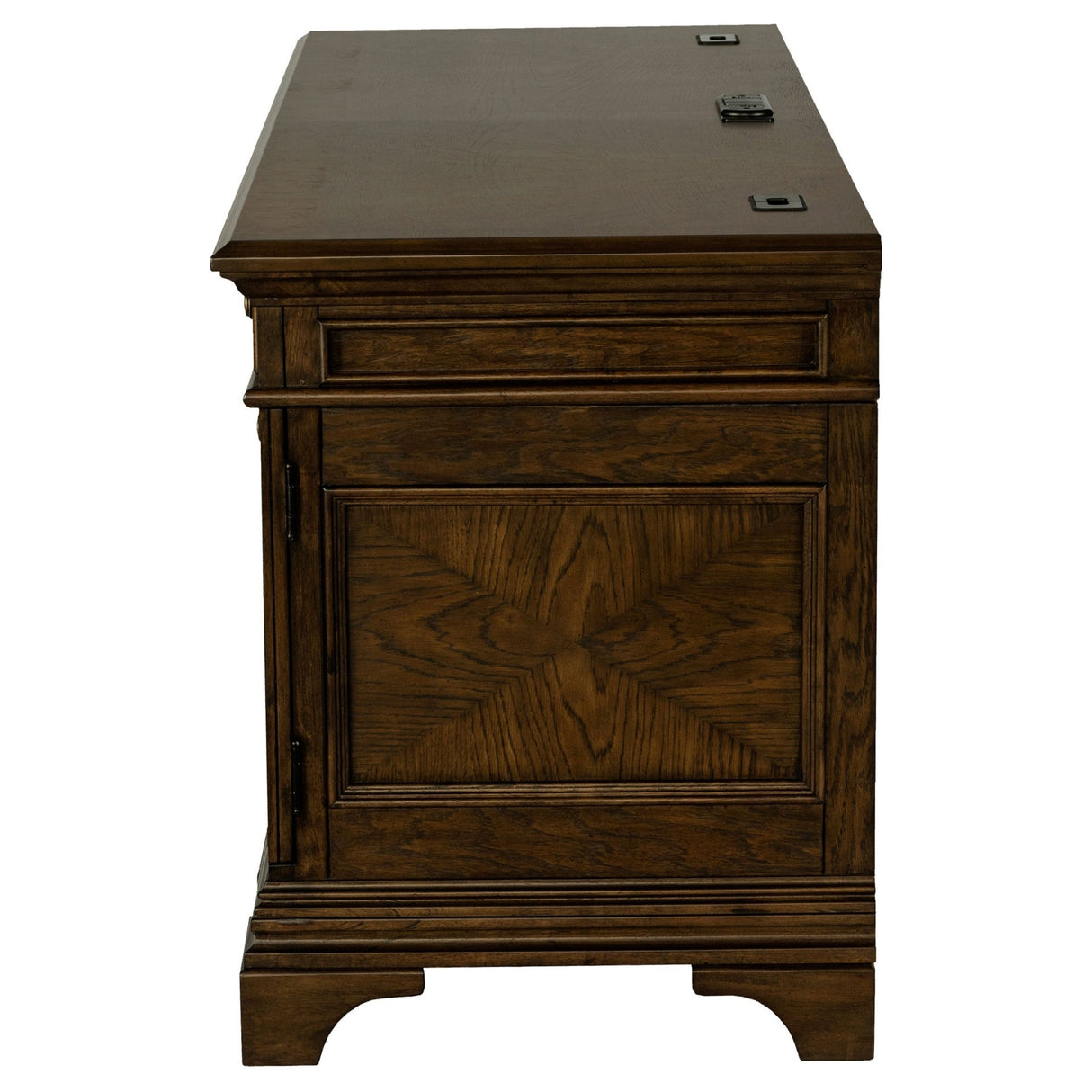 Credenza Desk - Hartshill Credenza with Power Outlet Burnished Oak | Coaster | Home Elegance USA