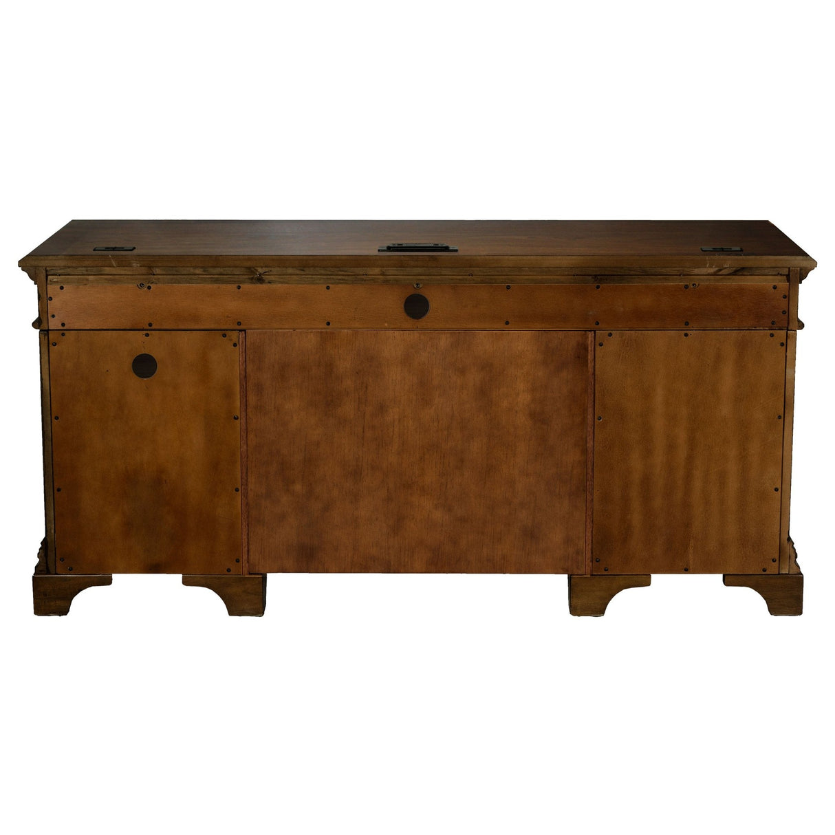 Credenza Desk - Hartshill Credenza with Power Outlet Burnished Oak | Coaster | Home Elegance USA