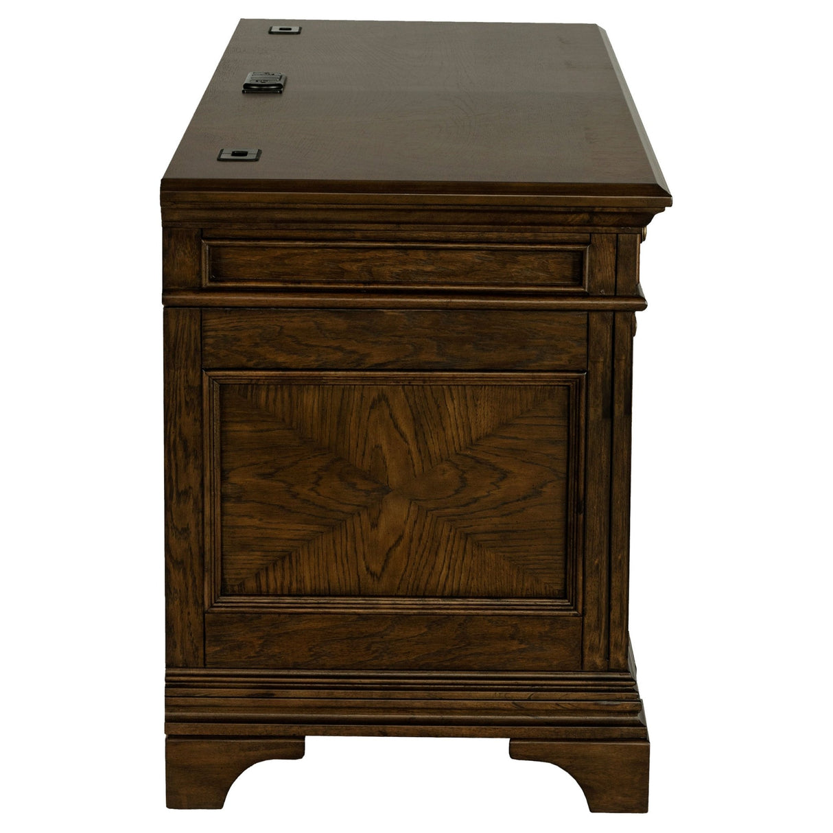 Credenza Desk - Hartshill Credenza with Power Outlet Burnished Oak | Coaster | Home Elegance USA