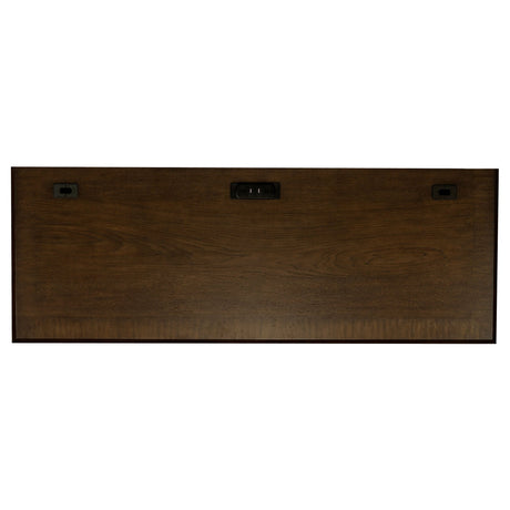 Credenza Desk - Hartshill Credenza with Power Outlet Burnished Oak | Coaster | Home Elegance USA