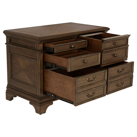 File Cabinet - Hartshill 5-drawer File Cabinet Burnished Oak