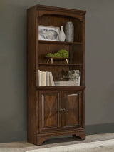 Cabinet Bookcase - Hartshill Bookcase with Cabinet Burnished Oak