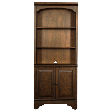 Cabinet Bookcase - Hartshill Bookcase with Cabinet Burnished Oak