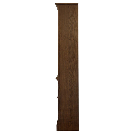 Cabinet Bookcase - Hartshill Bookcase with Cabinet Burnished Oak | Coaster | Home Elegance USA