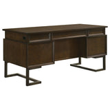 Executive Desk - Marshall 6-drawer Executive Desk Dark Walnut and Gunmetal