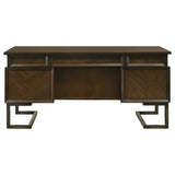 Executive Desk - Marshall 6-drawer Executive Desk Dark Walnut and Gunmetal