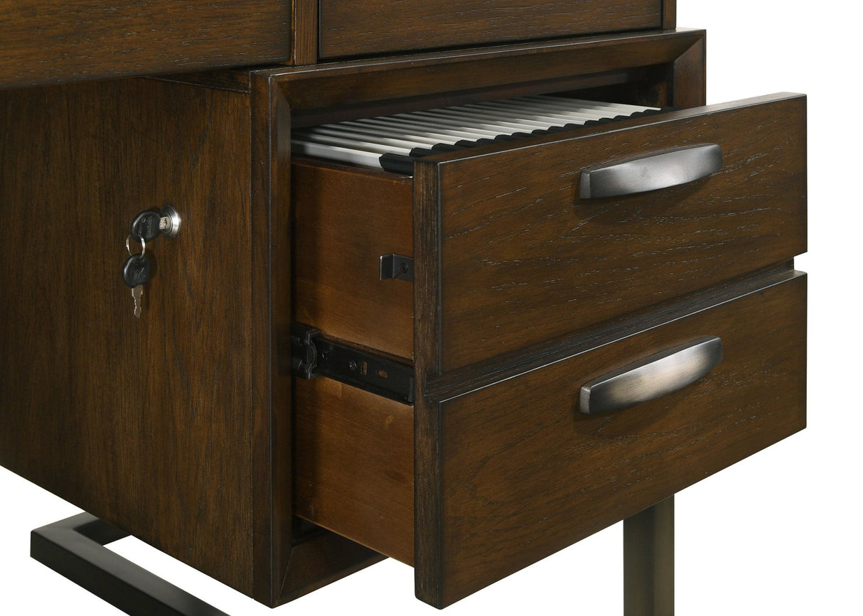 Executive Desk - Marshall 6-drawer Executive Desk Dark Walnut and Gunmetal