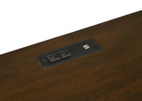 Credenza Desk - Marshall 5 - drawer Credenza Desk With Power Outlet Dark Walnut and Gunmetal | Coaster - 881292 - Home Elegance USA - 14