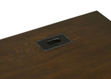 Credenza Desk - Marshall 5 - drawer Credenza Desk With Power Outlet Dark Walnut and Gunmetal | Coaster | Home Elegance USA