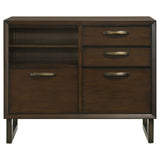 File Cabinet  - Marshall 4-drawer File Cabinet Dark Walnut and Gunmetal